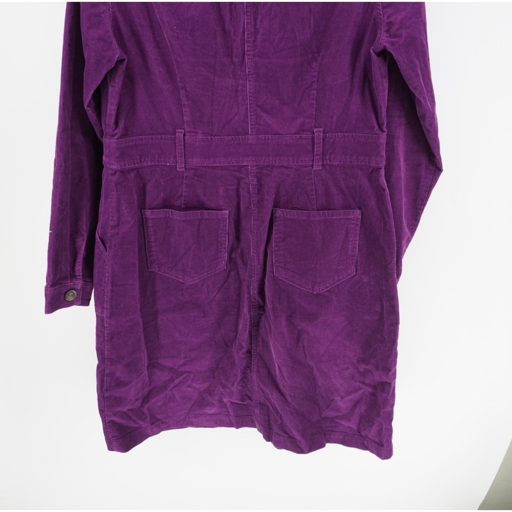 Boden Womens Purple Corduroy Button Front Utility Shirt Dress Long Sleeve 12L - Picture 10 of 11